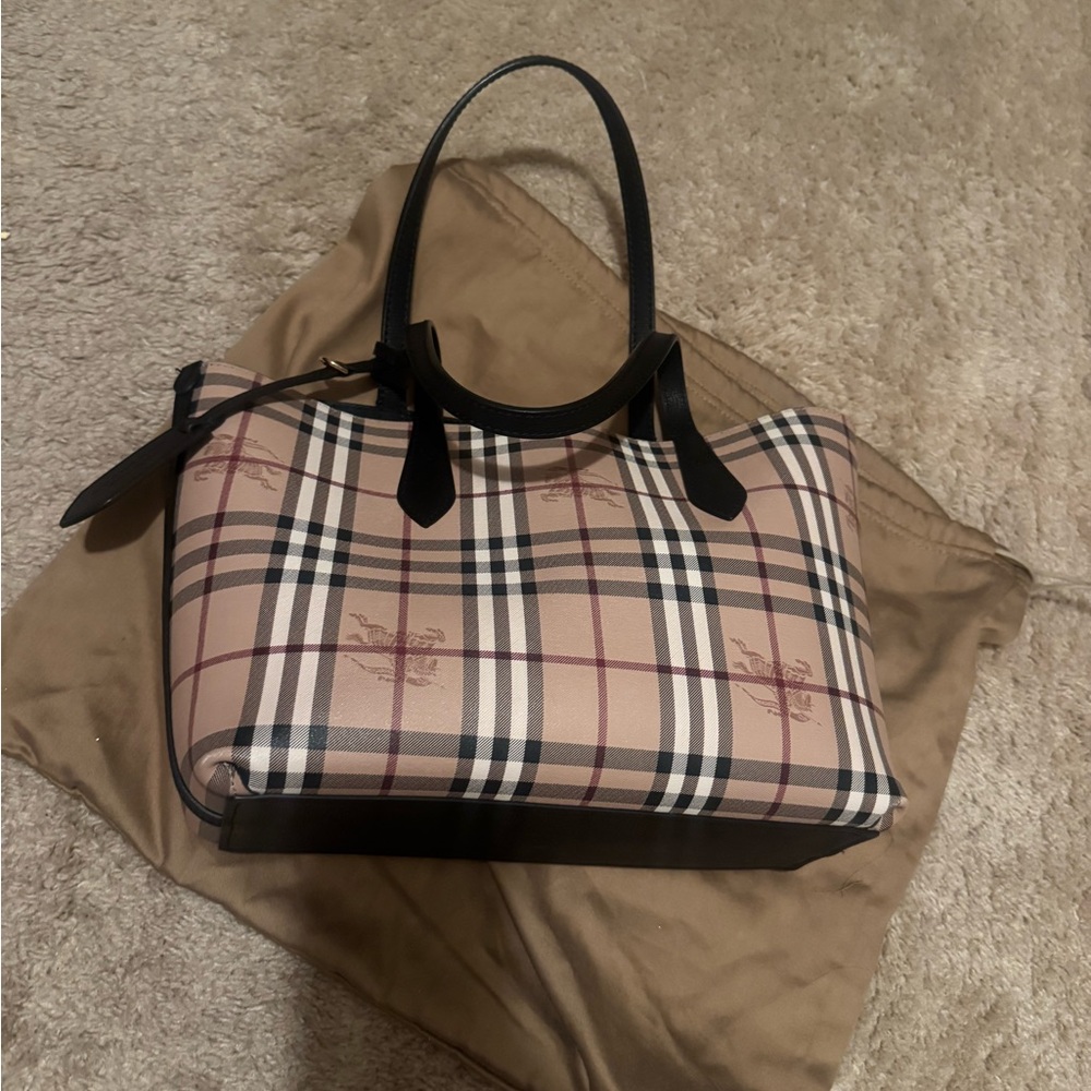 Burberry authentic Plaid Designer Tote Bag